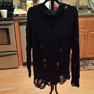 Elegant Black Women's Turtleneck Sweater